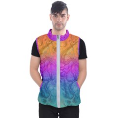 Fractal Batik Art Hippie Rainboe Colors 1 Men s Puffer Vest by EDDArt