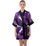 PURPLE Quarter Sleeve Kimono Robe