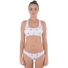 Watercolor Birds Magnolia Spring Pattern Cross Back Hipster Bikini Set by EDDArt