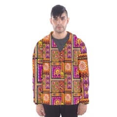 Traditional Africa Border Wallpaper Pattern Colored 3 Hooded Windbreaker (men) by EDDArt