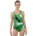GREEN Cut-Out Back One Piece Swimsuit