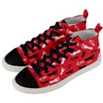 RED Men s Mid-Top Canvas Sneakers