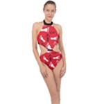 RED SWATCH#2 Halter Side Cut Swimsuit