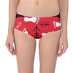 RED SWATCH#2 Mid-Waist Bikini Bottoms