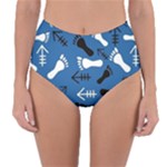 BLUE #2 Reversible High-Waist Bikini Bottoms