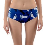BLUE #2 Reversible Mid-Waist Bikini Bottoms
