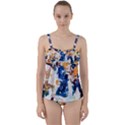 Paint on a white background                                 Twist Front Tankini Set View1