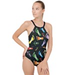 black High Neck One Piece Swimsuit