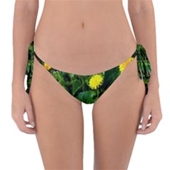 Yellow Dandelion Flowers In Spring Reversible Bikini Bottom by FunnyCow