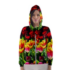 Colorful Tulips On A Sunny Day Hooded Windbreaker (women) by FunnyCow