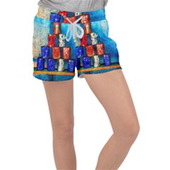 Soup Cans   After The Lunch Women s Velour Lounge Shorts by FunnyCow