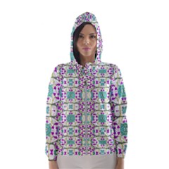 Colorful Modern Floral Baroque Pattern 7500 Hooded Windbreaker (women) by dflcprints