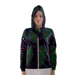 Christmas Hearts Hooded Windbreaker (women) by snowwhitegirl