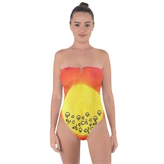 Red Sun Tie Back One Piece Swimsuit