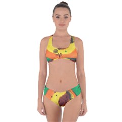 Pirana Eating Flower Criss Cross Bikini Set