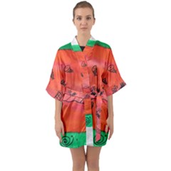 Flying Eyebird Quarter Sleeve Kimono Robe by snowwhitegirl