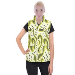 Yellow Swirls Women s Button Up Vest