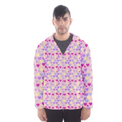 Hearts Butterflies Pink 1200 Hooded Windbreaker (men)