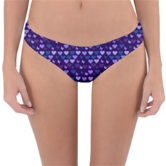 Hearts Butterflies Blue Reversible Hipster Bikini Bottoms