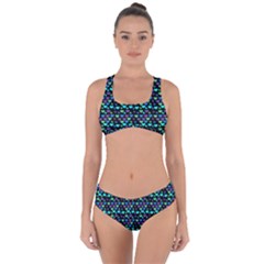 Hearts Butterflies Black Criss Cross Bikini Set