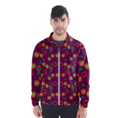 Heart Cherries Magenta Windbreaker (men)