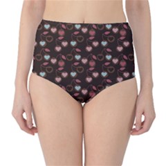 Heart Cherries Brown Classic High-waist Bikini Bottoms