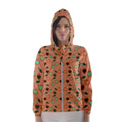 Peach Cherries Hooded Windbreaker (women)