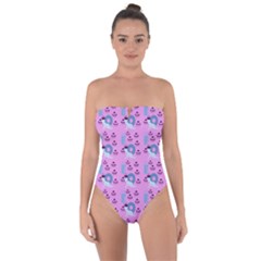 Punk Baby Pink Tie Back One Piece Swimsuit