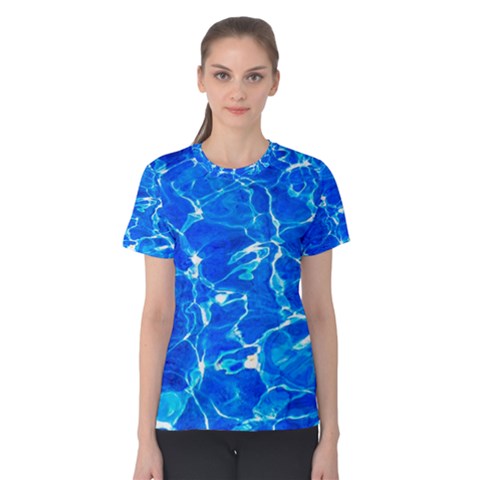 Blue Clear Water Texture Women s Cotton Tee by FunnyCow