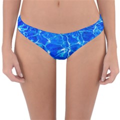 Blue Clear Water Texture Reversible Hipster Bikini Bottoms by FunnyCow