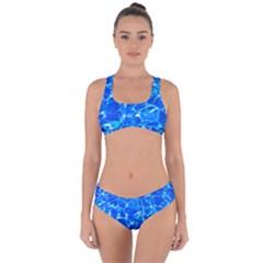 Blue Clear Water Texture Criss Cross Bikini Set by FunnyCow