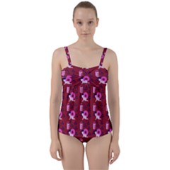 Punk Baby Red Twist Front Tankini Set