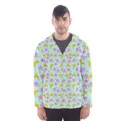 Blue Star Yellow Hats Hooded Windbreaker (men)