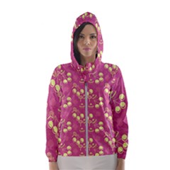 Yellow Pink Cherries Hooded Windbreaker (women)