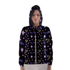 Cakes And Sundaes Black Hooded Windbreaker (women)