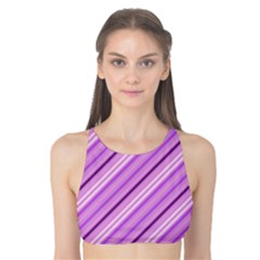 Violet Diagonal Lines Tank Bikini Top