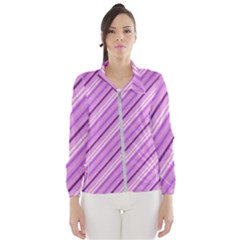 Violet Diagonal Lines Windbreaker (women)