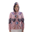 gem hearts and rose gold Hooded Windbreaker (Women) View1