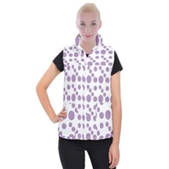 Violet Dots Women s Button Up Vest