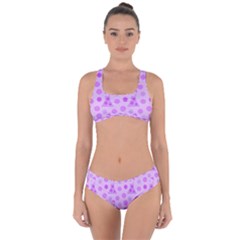 Purple Dress Criss Cross Bikini Set