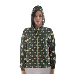 Green Milk Hearts Hooded Windbreaker (women)