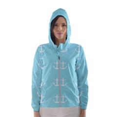 Aqua Anchor Hooded Windbreaker (women)