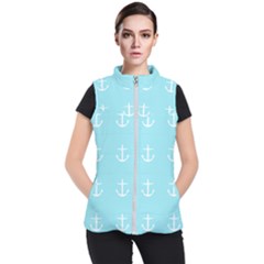 Aqua Anchor Women s Puffer Vest by snowwhitegirl