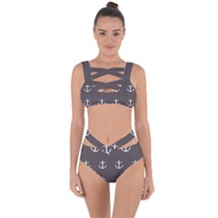 Grey Anchors Bandaged Up Bikini Set 