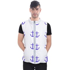 Royal Anchors On White Men s Puffer Vest by snowwhitegirl