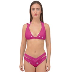 Small Pink Dot Double Strap Halter Bikini Set by snowwhitegirl