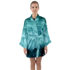 Green Ocean Splash Long Sleeve Kimono Robe by snowwhitegirl