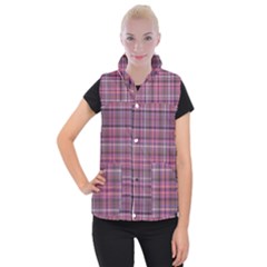 Pink Plaid Women s Button Up Vest by snowwhitegirl