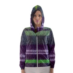 Neon Green Plaid Flannel Hooded Windbreaker (women) by snowwhitegirl