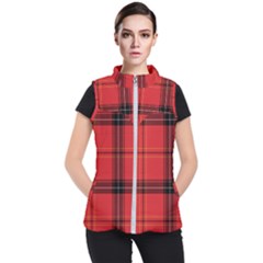 Red Plaid Women s Puffer Vest